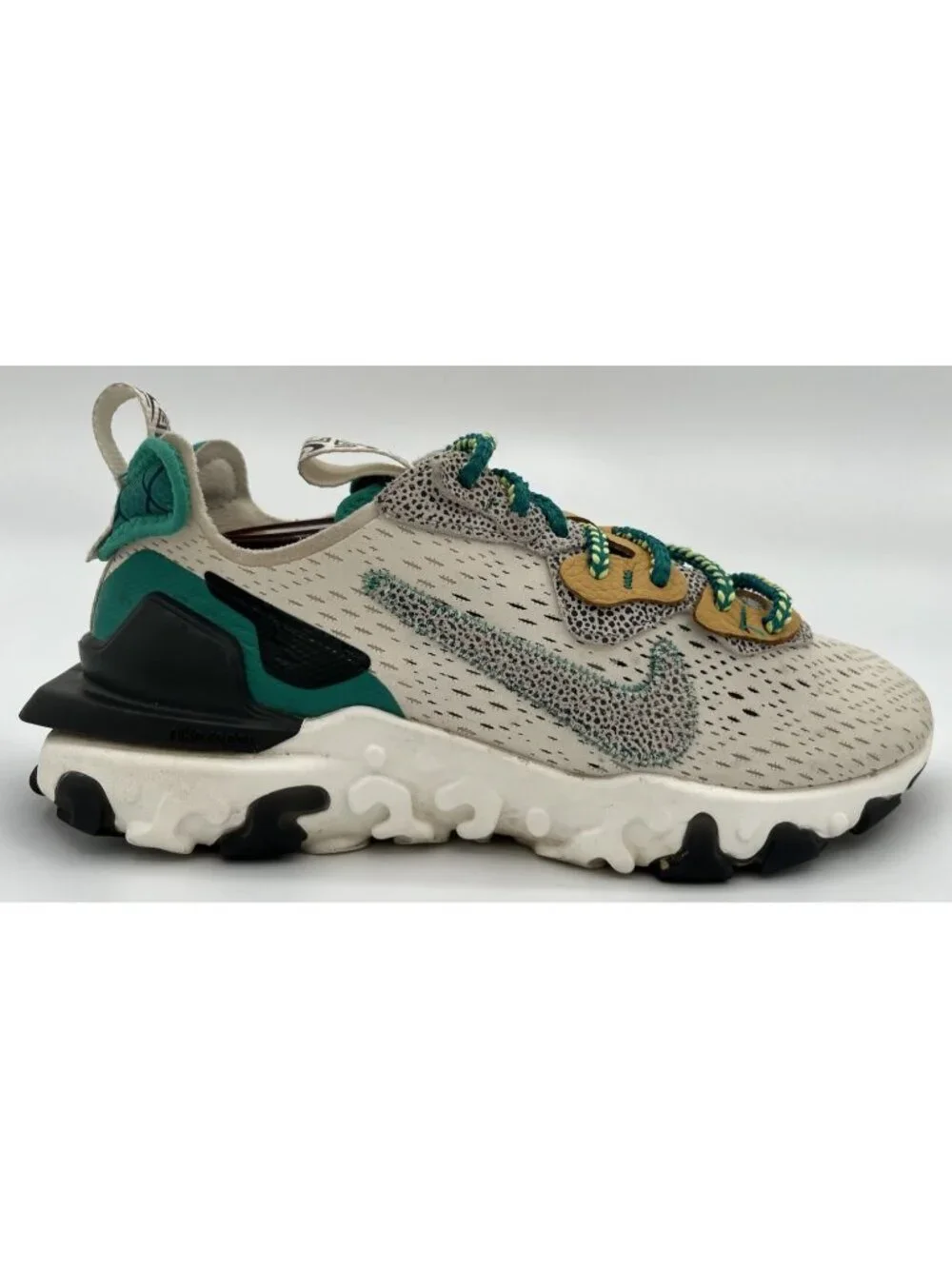 NIKE ID React Vision Cheetah Print Logo Brown Green Women’s Size 7.5 CT3618-991